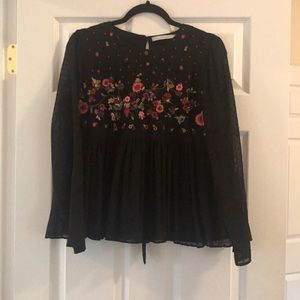 Zara embroidered top